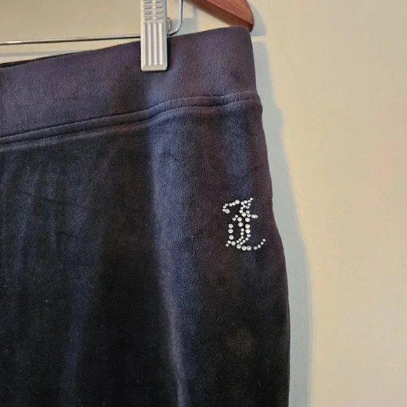 Juicy Couture Y2K Velvet Wide Leg Black 90's  Joggers Pants Black Size Large. - Picture 4 of 13